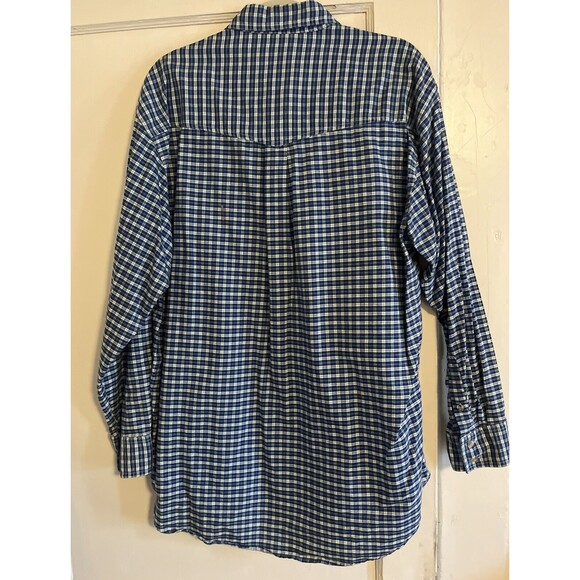 Roper Blue Plaid Men’s Western Cowboy Shirt XXL Button Down Pockets Logo Cotton - Picture 2 of 10